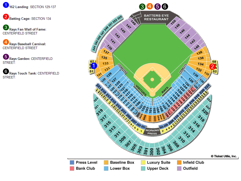 Tropicana Field Seating Chart St Petersburg Florida